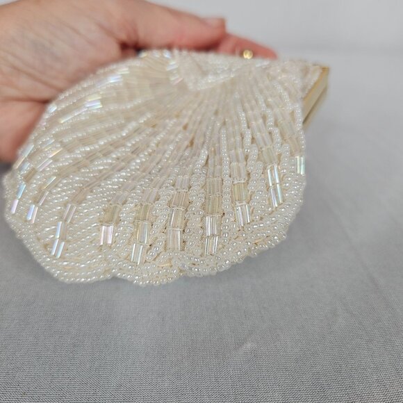 Beaded Seashell Design Vintage Clutch Purse - Picture 7 of 13